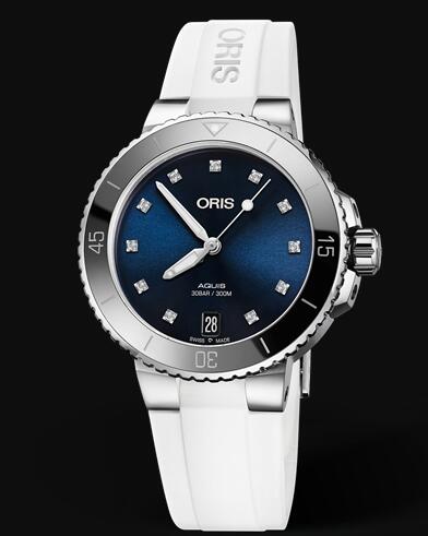 Oris Aquis Date Diamonds 36.5mm Replica Watch 01 733 7731 4195-07 4 18 63FC